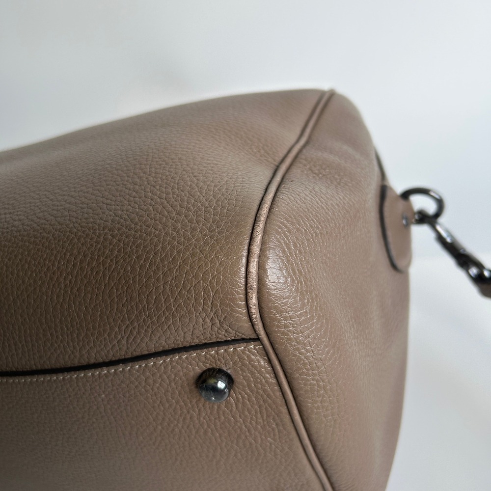 Coach Large Rowan Satchel Dark Stone Pebble Leather Bag CV960 - Picture 8 of 12